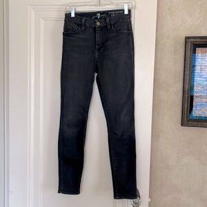 7 For All Mankind High Waist Ankle Skinny Charcoal Grey Size 25